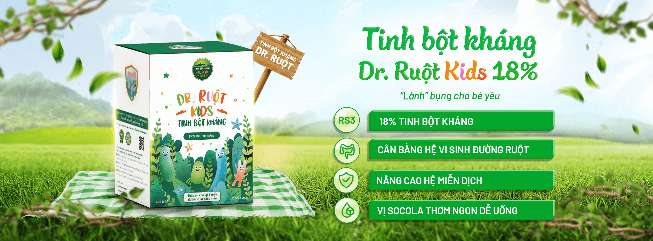 Tinh bột kháng dr ruột Kids 18%